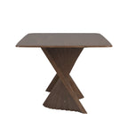 Table de salle à manger en bois massif Wave Base, Table de cuisine et de salle à manger moderne du milieu du siècle