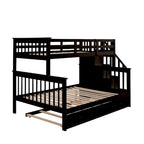 Lit superposé double sur grand format avec lit gigogne double, rangement et barrière de sécurité pour chambre, dortoir, pour adultes, blanc