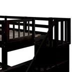 Lit superposé double sur grand format avec lit gigogne double, rangement et barrière de sécurité pour chambre, dortoir, pour adultes, blanc