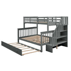 Lit superposé double sur grand format avec lit gigogne double, rangement et barrière de sécurité pour chambre, dortoir, pour adultes, blanc