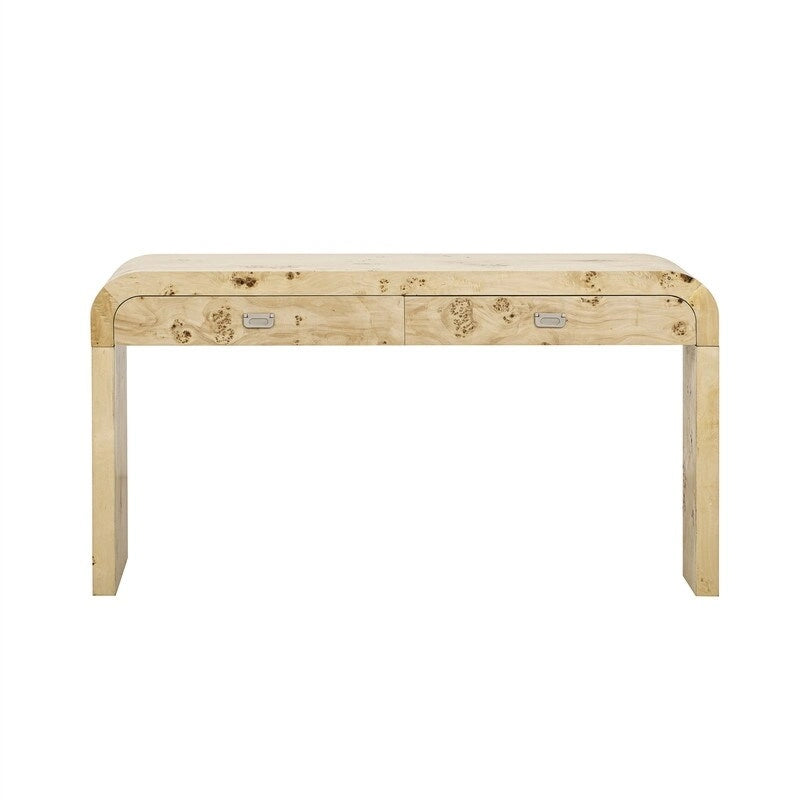 Console de style rétro avec 2 tiroirs de rangement, Table d'entrée moderne, Table de canapé avec pieds minimalistes et élégants pour le salon