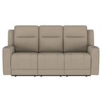Canapé inclinable manuel de 80 po en similicuir taupe, canapé inclinable moderne à 3 places