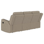 Canapé inclinable manuel de 80 po en similicuir taupe, canapé inclinable moderne à 3 places