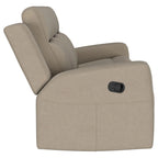 Canapé inclinable manuel de 80 po en similicuir taupe, canapé inclinable moderne à 3 places