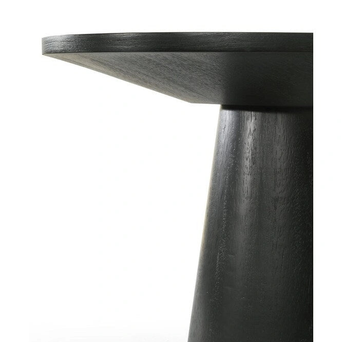 Table d'appoint ronde noire de 22 pouces avec base piédestal, Table d'appoint moderne pour salon