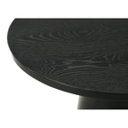 Table d'appoint ronde noire de 22 pouces avec base piédestal, Table d'appoint moderne pour salon