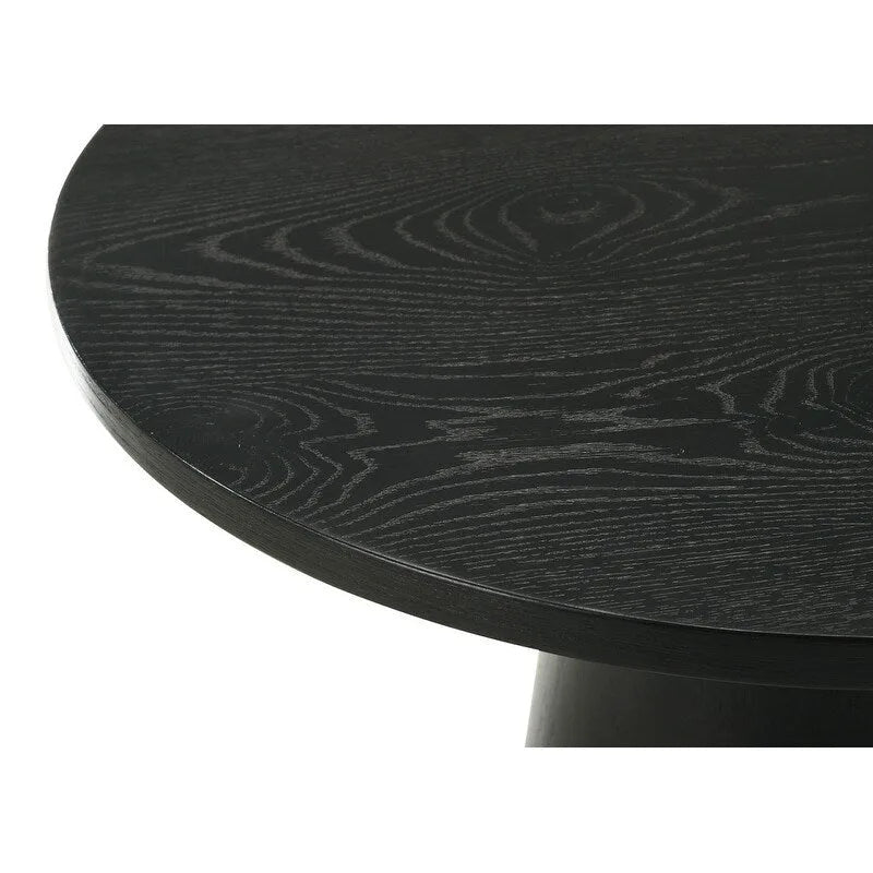 Table d'appoint ronde noire de 22 pouces avec base piédestal, Table d'appoint moderne pour salon