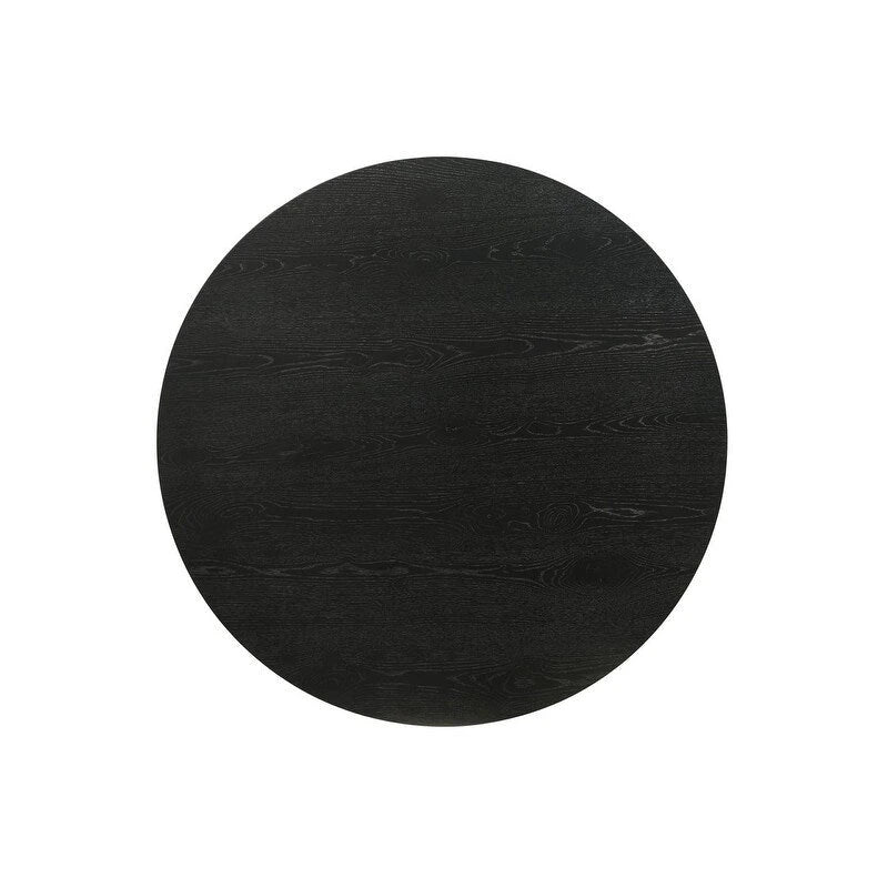 Table d'appoint ronde noire de 22 pouces avec base piédestal, Table d'appoint moderne pour salon