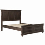 Cadre de lit King Size traditionnel en pin avec sommier à lattes en bois, finition marron