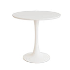 Ensemble de salle à manger moderne 3 pièces avec table ronde et 2 chaises tubulaires en C à dossier haut