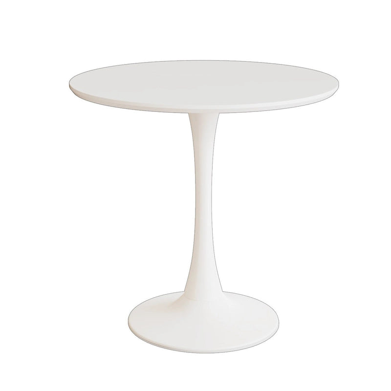 Ensemble de salle à manger moderne 3 pièces avec table ronde et 2 chaises tubulaires en C à dossier haut