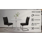 Ensemble de salle à manger moderne 3 pièces avec table ronde et 2 chaises tubulaires en C à dossier haut