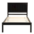 Cadre de lit plateforme double noir en pin avec tête de lit et rangement - Aucun sommier tapissier requis