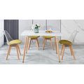 Ensemble de salle à manger moderne 5 pièces avec table rectangulaire et 4 chaises transparentes