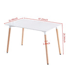 Ensemble de salle à manger moderne 5 pièces avec table rectangulaire et 4 chaises transparentes