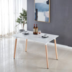 Ensemble de salle à manger moderne 5 pièces avec table rectangulaire et 4 chaises transparentes