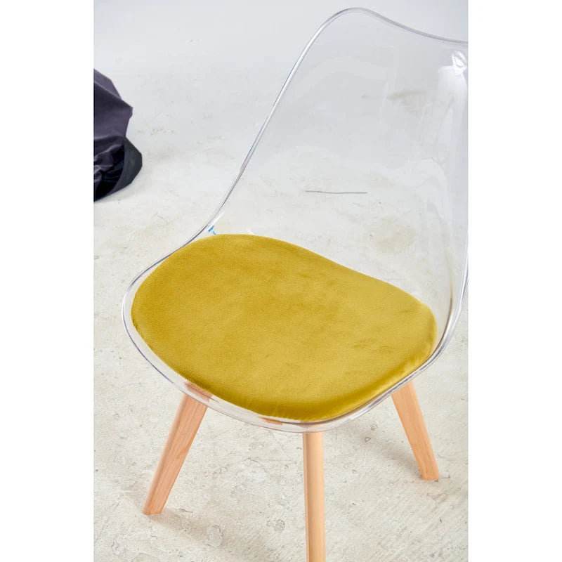 Ensemble de salle à manger moderne 5 pièces avec table rectangulaire et 4 chaises transparentes