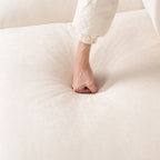 Canapé sectionnel modulaire en similicoton de 93,31 po avec pouf amovible, cadre en bois massif et coussins en mousse haute résilience