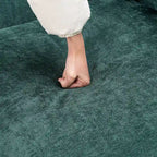 Canapé sectionnel modulaire en similicoton de 93,31 po avec pouf amovible, cadre en bois massif et coussins en mousse haute résilience