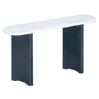 Table console de 53,9 po avec plateau en faux marbre et base en bois
