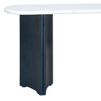 Table console de 53,9 po avec plateau en faux marbre et base en bois
