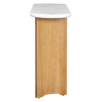 Table console de 53,9 po avec plateau en faux marbre et base en bois