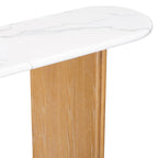 Table console de 53,9 po avec plateau en faux marbre et base en bois