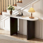 Table console de 53,9 po avec plateau en faux marbre et base en bois