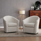 Lot de 2 fauteuils d’appoint modernes pivotants en forme de tonneau, rembourrés, pour le salon