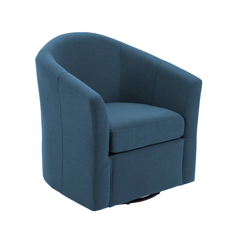Lot de 2 fauteuils d’appoint modernes pivotants en forme de tonneau, rembourrés, pour le salon