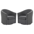 Lot de 2 fauteuils d’appoint modernes pivotants en forme de tonneau, rembourrés, pour le salon