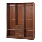 Armoire Palace Imports Cosmo à 3 portes en bois massif à 100 %, avec portes en bois massif ou miroirs
