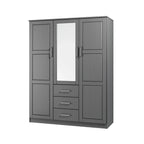 Armoire Palace Imports Cosmo à 3 portes en bois massif à 100 %, avec portes en bois massif ou miroirs