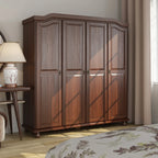Armoire-penderie Kyle à 4 portes en bois massif 100 % Palace Imports, avec portes en bois massif ou miroir