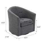 Lot de 2 fauteuils d’appoint modernes pivotants en forme de tonneau, rembourrés, pour le salon