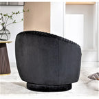 Petit fauteuil tonneau pivotant en velours Milvo