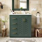 Meuble-lavabo simple de 30 po avec armoire et 3 tiroirs – Noir / Bleu / Vert / Indigo / Blanc