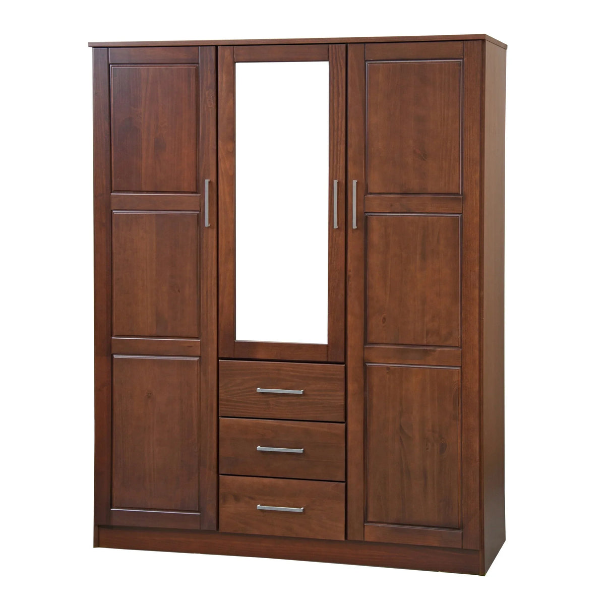 Armoire Palace Imports Cosmo à 3 portes en bois massif à 100 %, avec portes en bois massif ou miroirs
