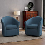Lot de 2 fauteuils d’appoint modernes pivotants en forme de tonneau, rembourrés, pour le salon