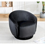Petit fauteuil tonneau pivotant en velours Milvo
