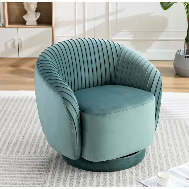 Petit fauteuil tonneau pivotant en velours Milvo