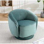Petit fauteuil tonneau pivotant en velours Milvo