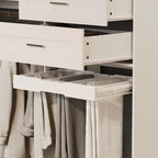 Armoire de coin avec 2 tringles, porte-pantalons et organisateur de chaussures
