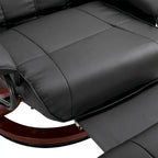 Fauteuil inclinable HomCom en similicuir avec base pivotante manuelle réglable et repose-pieds confortable et relaxant