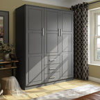 Armoire Palace Imports Cosmo à 3 portes en bois massif à 100 %, avec portes en bois massif ou miroirs
