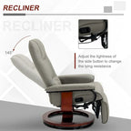 Fauteuil inclinable HomCom en similicuir avec base pivotante manuelle réglable et repose-pieds confortable et relaxant