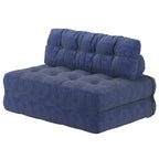 Canapé-lit futon pliant entièrement en velours côtelé, chaise de couchage convertible au sol avec oreiller et dossier