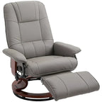 Fauteuil inclinable HomCom en similicuir avec base pivotante manuelle réglable et repose-pieds confortable et relaxant
