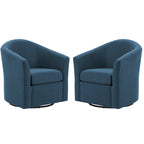 Lot de 2 fauteuils d’appoint modernes pivotants en forme de tonneau, rembourrés, pour le salon