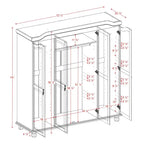 Armoire-penderie Kyle à 4 portes en bois massif 100 % Palace Imports, avec portes en bois massif ou miroir